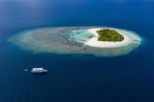 en forma de corazón ningún pueblo isla maldivas vista aérea paisaje panorámico foto