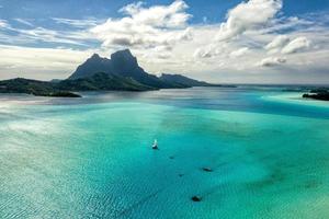 Bora Bora island french polynesia lagoon aerial view photo