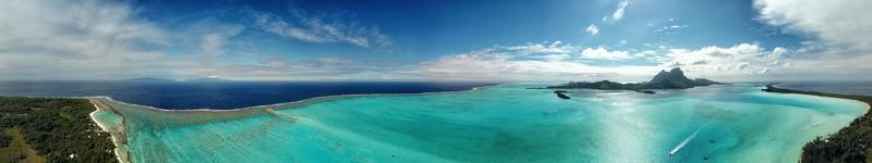 Bora Bora aerial view panorama photo