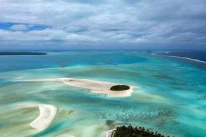 polinesia cook island laguna aitutaki paraíso tropical vista aérea foto