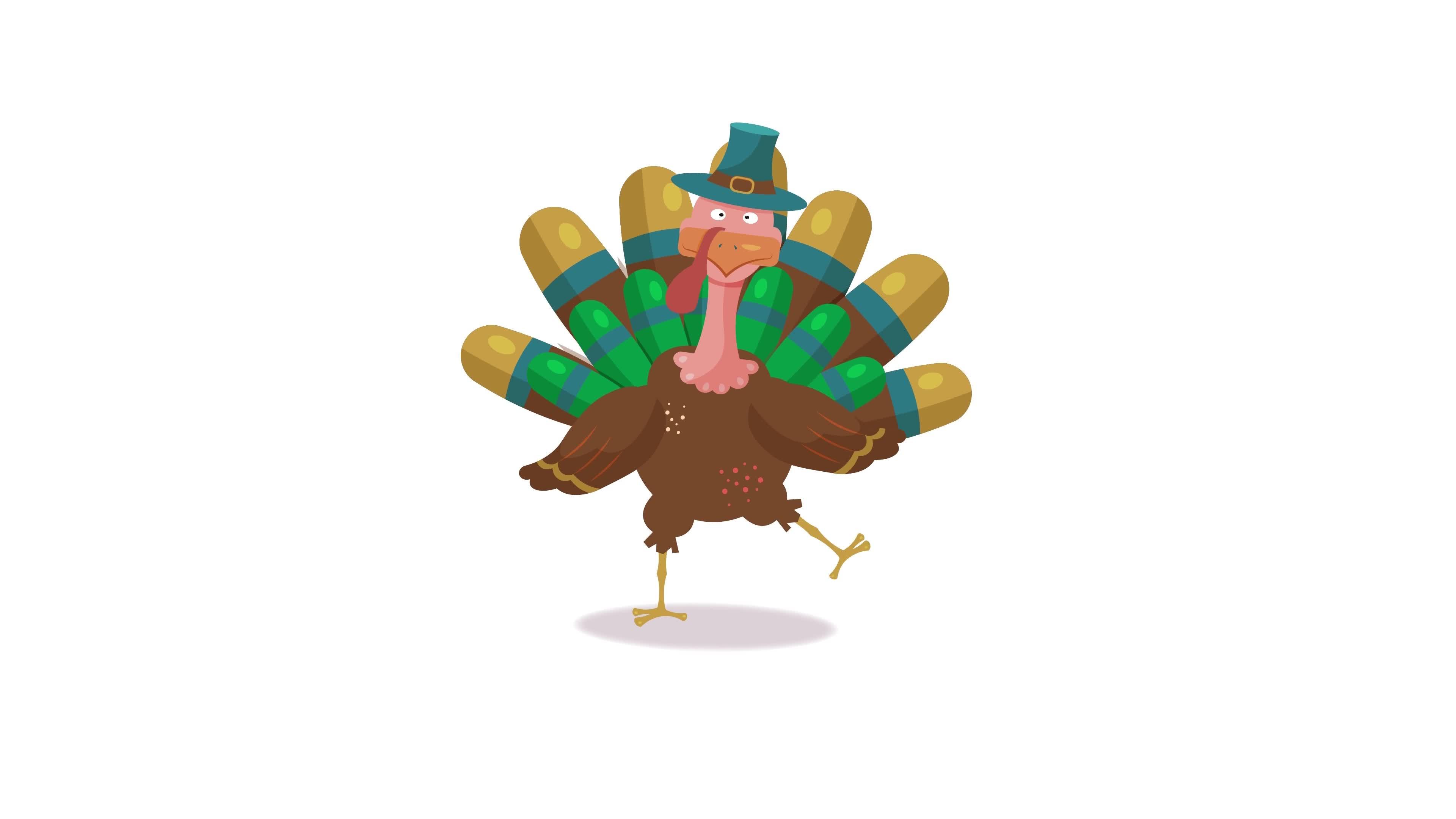 Funny dancing turkey. Thanksgiving day animation. Chroma key background  included. 18832420 Stock Video at Vecteezy