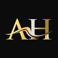 Letter AH Logo Design Monogram Business And Company Logotype vector