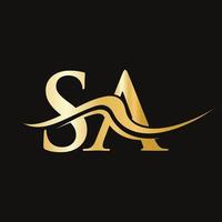 Letter SA Logo Design Monogram Business And Company Logotype vector