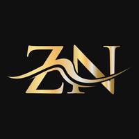 plantilla de diseño de logotipo de letra zn monograma logotipo de empresa y empresa vector