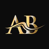 Letter AB Logo Design Monogram Business And Company Logotype vector