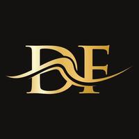 letra df diseño de logotipo monograma negocio y logotipo de empresa vector