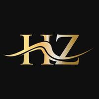 Letter HZ Logo Design Monogram Business And Company Logotype vector