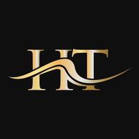 Letter HT Logo Design Monogram Business And Company Logotype vector