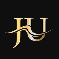 Letter JU Logo Design Monogram Business And Company Logotype vector