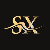 letra sx diseño de logotipo monograma negocio y logotipo de empresa vector
