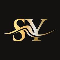 Letter SY Logo Design Monogram Business And Company Logotype vector