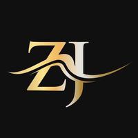 plantilla de diseño de logotipo de letra zj monograma logotipo de empresa y empresa vector
