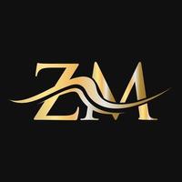 plantilla de diseño de logotipo de letra zm monograma logotipo de empresa y empresa vector