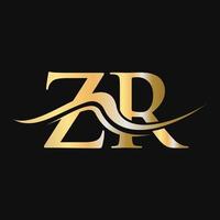 plantilla de diseño de logotipo de letra zr monograma logotipo de empresa y empresa vector