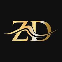 plantilla de diseño de logotipo de letra zd monograma logotipo de empresa y empresa vector