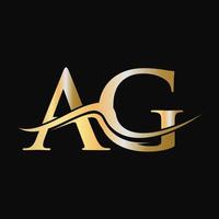 Letter AG Logo Design Monogram Business And Company Logotype vector