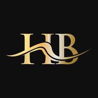 letra hb diseño de logotipo monograma negocio y logotipo de empresa vector