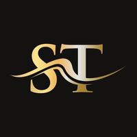 Letter ST Logo Design Monogram Business And Company Logotype vector