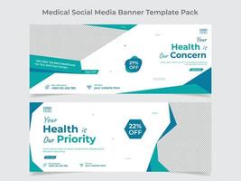 Medical healthcare social media cover design and web banner design template vector
