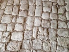 detalle de la carretera de piedra romana de cerca foto