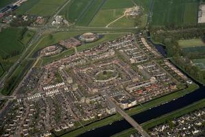 Amsetrdam area holland middle class channels houses aerial view photo