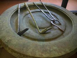 etruscan bronze item detail close up photo