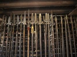 many medieval iron metal spear photo