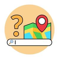 finding where to go. Search bar for the destination. route navigation finding. map with a search bar. vector illustration.
