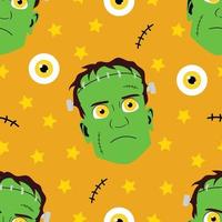 Frankenstein seamless pattern vector