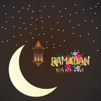 vector eid mubarak festival golden crescent moon and lanterns background