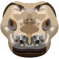 Komodo monitor lizard head. The portrait of a large lizard is depicted on a white background. Vector graphics.