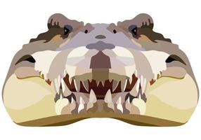 Crocodile head. The portrait of an alligator is depicted on a white background. Vector graphics.