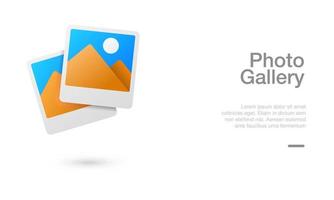 Gallery app icon. Photo gallery app vector illustration. Image preview photo files collection.