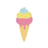 Ice cream with colorful glaze vector