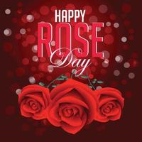 Happy rose day with attractive red bokeh background vector