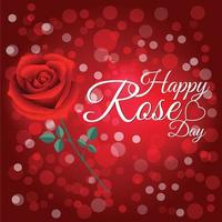 Happy Rose Day With Red Background vector