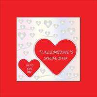 Valentines offer post vector