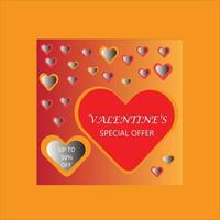 Valentines offer post vector