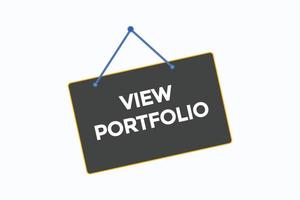 view portfolio button vectors.sign label speech bubble view portfolio vector