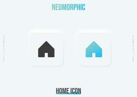 Home trendy neumorphic icon in solid and gradient color vector