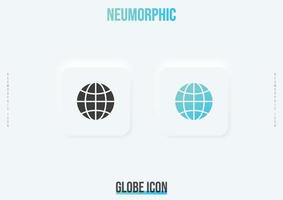 Web, globe trendy neumorphic icon in solid and gradient color vector