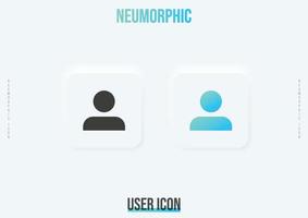 User trendy neumorphic icon in solid and gradient color vector