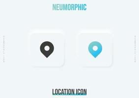 Location trendy neumorphic icon in solid and gradient color vector