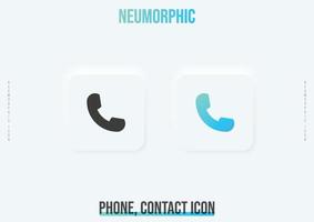 Phone trendy neumorphic icon in solid and gradient color vector