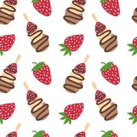 Strawberry and cookie seamless pattern. Vector hand drawn background.