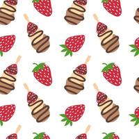 Strawberry and cookie seamless pattern. Vector hand drawn background.