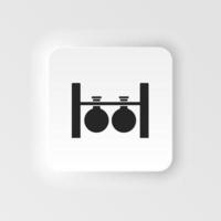 Laboratory, flask. Bioengineering neumorphic style vector icon. Biotechnology for health, researching. Molecular biology, biomedical and molecular engineering Neumorphism, neumorphic style icon