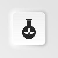 Biology, plants. Bioengineering neumorphic style vector icon. Biotechnology for health, researching. Molecular biology, biomedical and molecular engineering Neumorphism, neumorphic style icon