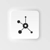 Web, biology. Bioengineering neumorphic style vector icon. Biotechnology for health, researching. Molecular biology, biomedical and molecular engineering Neumorphism, neumorphic style icon