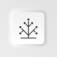 genética, árbol, adn. icono de vector de estilo neumórfico de bioingeniería. biotecnología para la salud, investigación. biología molecular, neumorfismo de ingeniería biomédica y molecular, icono de estilo neumórfico